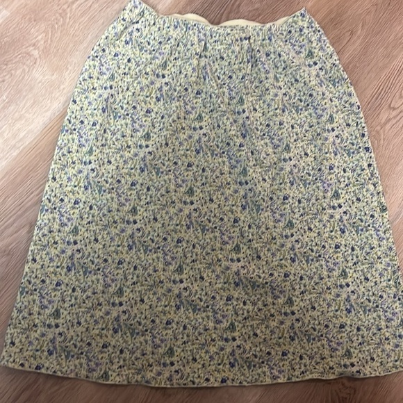 Vintage 90s Y2K A Line Flowy Paisley floral Pastel Green Slip Skirt Large - Picture 5 of 6